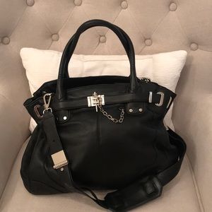 Rachel Zoe Black Leather Bag w/ Shoulder Strap